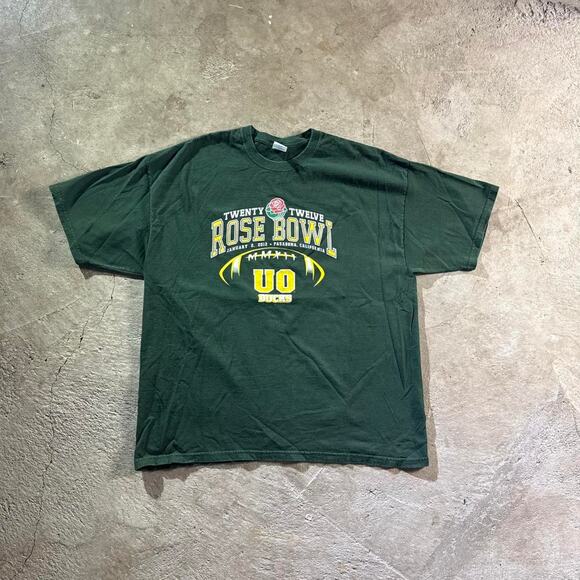 Y2K Green Oregon Ducks U of O Rose Bowl Graphic T-Shirt - Picture 5 of 8